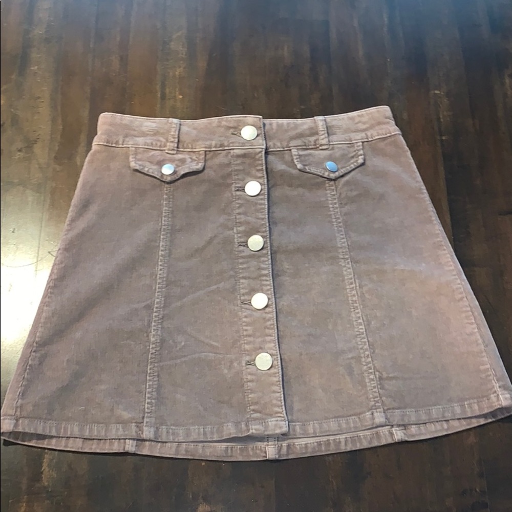 UO Suede Highwaisted Button Up Skirt